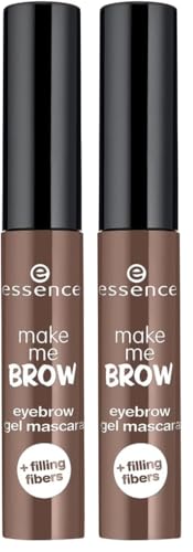 Image of Essence make me BROW eyebrow gel mascara 02 browny brows, tinted brow gel, brown, fuller-looking brows, natural finish, tiny fibres, 3.8 ml (Pack of 2)