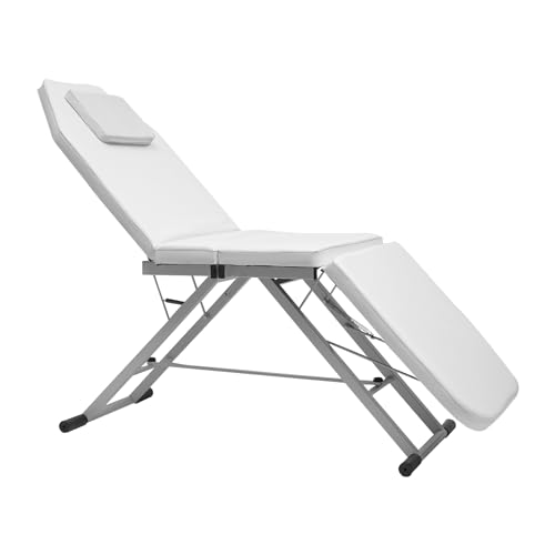 Portable Massage Bed,Portable Massage Bed Table - 3-Section Aluminum Foldable Beauty Couch for Beauty Treatment Salon Healing Facial SPA- Metal Headrest Support (Black) - Image 5