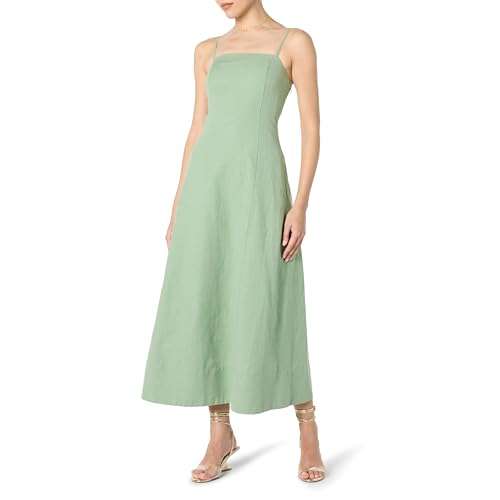 Image of The Drop Womens Daphne Square Neck Linen Maxi Dress