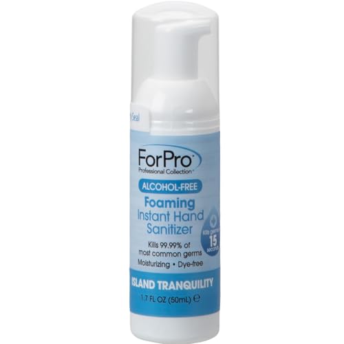 Image of ForPro Alcohol-Free Foaming Instant Hand Sanitizer, 1.7 Fl Oz - Moisturizing, Dye-Free Formula, Island Tranquility Scent