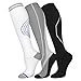 FuelMeFoot 3 Pack Compression Socks For Women Men Knee High Socks 15-20mmHg flight essentials plain high man 9-11 stuffers holiday stuff