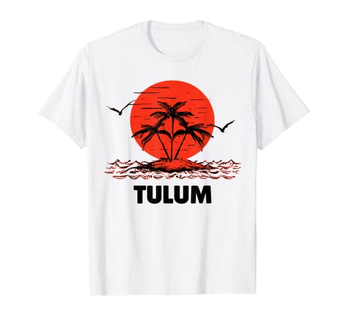 Tulum. 80s Palm Sunset. Tropical Beach Summer. Camiseta
