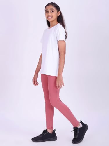 Image of Girl's Active Sports Wear Solid Short Sleeve Running Workout Tshirts Athletic Tops Lightweight Quick Dry Training Yoga Round Neck Tshirt (4 to 14 YRS)