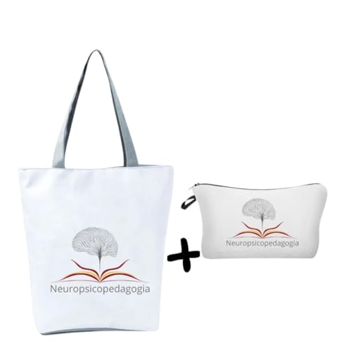 Kit Sacola e Estojo Personalizado Para Neuropsicopedagogos com Logo Marca Neuropsicopedagogia 1 Sacola e 1 Estojo