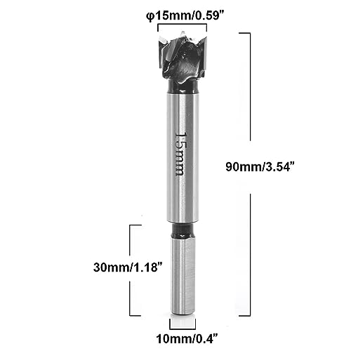 Sinoprotools Forstner Bit 19/32 Inch 15mm, Carbide Tipped Forstner Drill Bits - Image 2