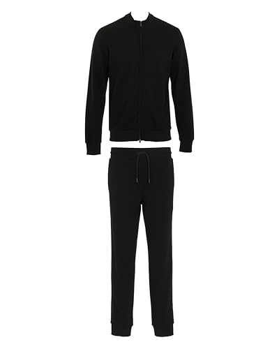 Emporio Armani Survêtement basique en tissu éponge avec fermeture éclair intégrale Noir M, Noir, M