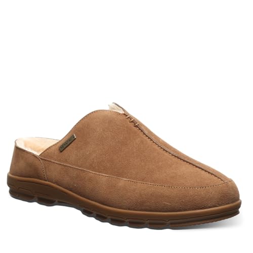 BEARPAW Men's Bruce Slipper | Men's Classic Suede | Men's Slip On Shoes | Comfortable Casual Shoes