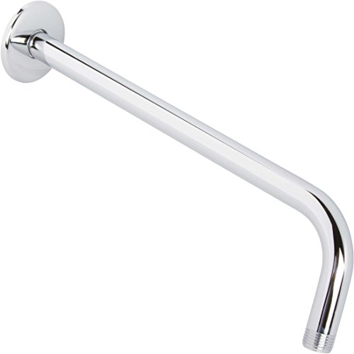 12 Inch Shower Arm And Flange - Solid Stainless Steel, Wall-Mounted For Fixed Shower Head & Rain Showerhead - Aqua Elegante - Chrome