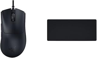 Razer DeathAdder V3 Wired Gaming Mouse: 59g Ultra Lightweight - Black & Gigantus v2 Cloth Gaming Mouse Pad (XXL): Thick, High-Density Foam - Non-Slip Base - Classic Black