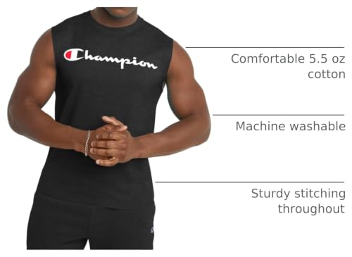 Image of Champion Men's Muscle Tank, Classic Graphic Muscle Tee, Sleeveless T-shirt for Men (Reg. Or Big & Tall)