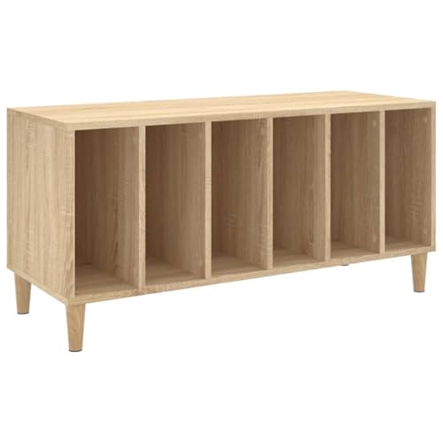 vidaXL Mueble Discos Madera contrachapada Roble Sonoma 100x38x48 cm, Mueble para Tocadiscos, Armario de almacenaje de Discos, Mueble para Discos de Vinilo