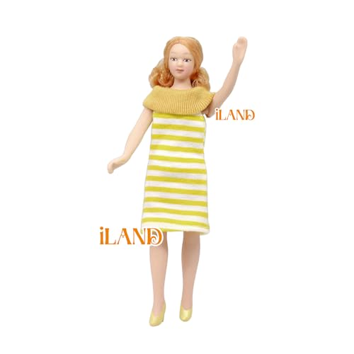 iland Dollhouse People 1/12 Scale, Dollhouse Family Doll incl Mum Dad Girl Boy Baby (Modern Family 5pcs) - Thumbnail 6