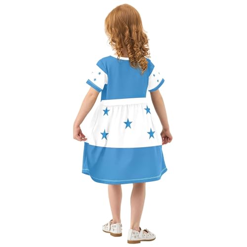 Honduras Flag Toddler Dresses for Girls Summer Short Floral Spring Clothing Children Dress 2t3