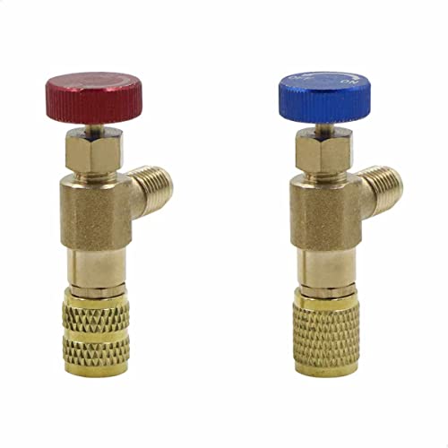 Klimaanlage Ventil Flüssigkeit Sicherheitsventil Kältemittelventil - Sicherheitsadapter Durchflussregelventil R410 R22 Anschluss Klimaanlagenteile für Klimaanlagen Füllung KäLtemittel, 2 Stück