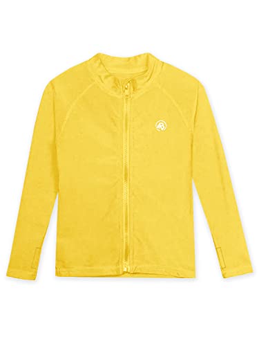 Boys' Rash Guard Shirts Kids Sun Shirts Uv Protection Long Sleeve Outdoor Workout Shirt Yellow 7-8 Years #TOP2