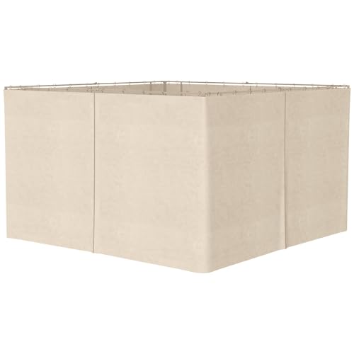 Outsunny 4 Paredes Laterales para Cenador 3,5x2 m Laterales de Carpa con Ganchos Cortinas sin Ventanas Reemplazo Lateral para Carpa de Jardín Exterior Fiesta Beige