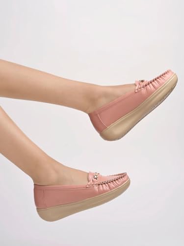 Image of Shoetopia Women's Comfort Loafers - Soft Sole Slip-On Moccasins with Horsebit Detail | Casual & Office Wear Flats