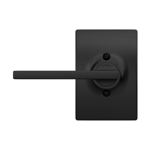 Image of SCHLAGE Latitude Non-Turning Dummy Door Handle, Reversible, Matte Black | Non-turning dummy lever door handle with no latch or lock, Decorative pull, One sided, Easy to install, Certified durability