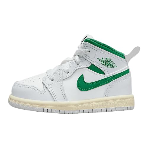 Jordan 1 Mid Baby/Toddler Shoes (DQ8425-142, Summit White/Pure Platinum/Sail/Pine Green)