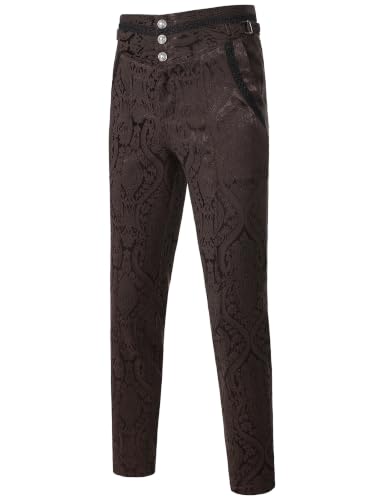 Image of VATPAVE Mens Gothic Pants Cosplay Costume Steampunk Victorian Pants