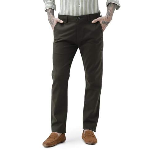 Image of BASICS Premium Cotton Stretch Formal Trousers for Men | Office Pants