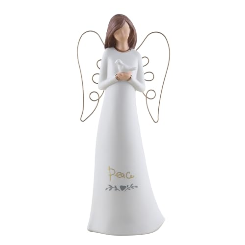 aishiCASA Angel Figurines Ceramic for Dove of Peace Angel Statue