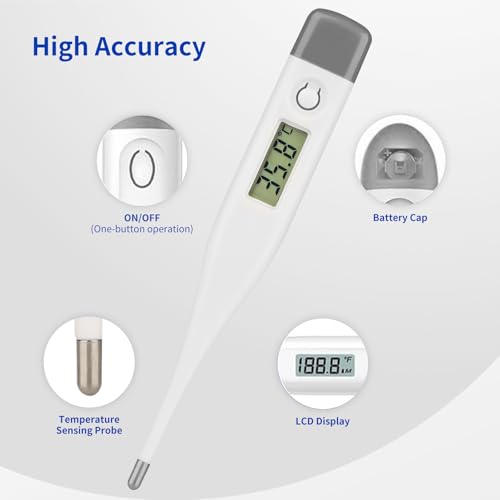 Image of Intelligent Digital Thermometer,LCD Display Screen,Fast Measurement,Suitable for Children and Adults,Easy to Maintain Cleanliness and Hygiene,Bringing Family Health,Grey