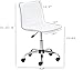 BTEXPERT BTExpert Swivel Mid Back Armless Ribbed Designer Task Chair Leather Soft Upholstery Office Chair - White