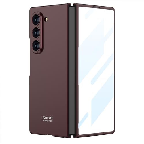 Image of Midkart Matte Case Compatible with Samsung Galaxy Z Fold 6 (Release 2024) with Front Glass Cover Hard PC Thin Independent Camera Protection, Burgundy