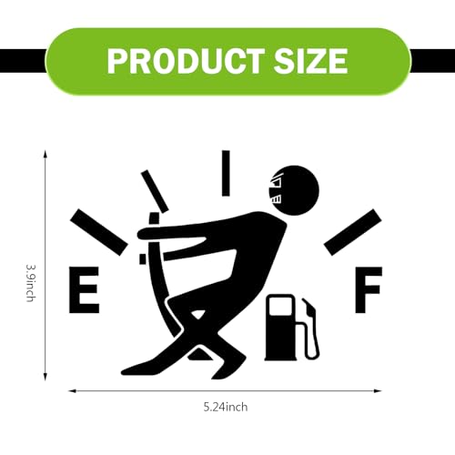 Image of Funny Fuel Tank Stickers, Vinyl Gas Tank Decal, Reflective Fuel Lid Decals, Self-Adhesive Fuel Gauge Empty Stickers, Auto Fuel Tank Cover Sticker, Universal Funny Signs Decal for Cars (Black)