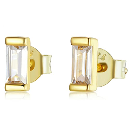 Boucles d'oreilles arc-en-ciel en zircone cubique carrée, le cadeau de perçage idéal