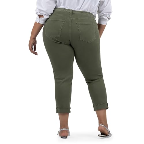 KUT from the Kloth Women's Plus Size Amy Crop Straight Leg-Roll Up Fray Princess Seam3