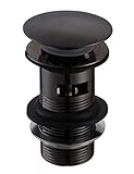 sifon lavabo negro mate Tapón de desagüe pop up para lavabo con acabado en negro mate