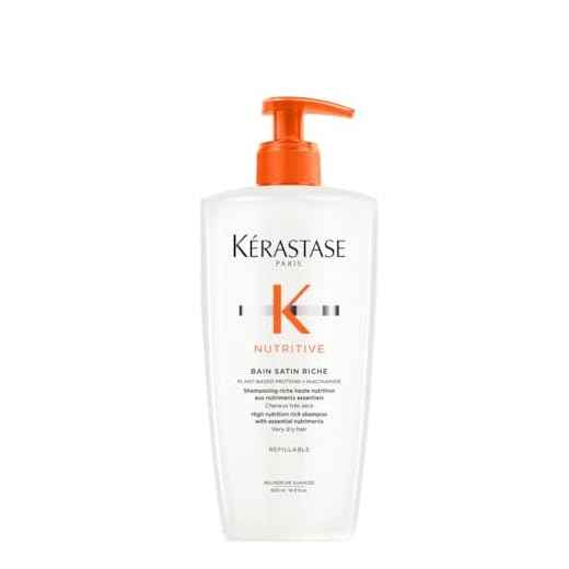 Kérastase Nutritive, Champú Hidratante, Para Cabello muy seco, Fortalece y repara, Con proteínas vegetales, Bain Satin Riche, 500 ml