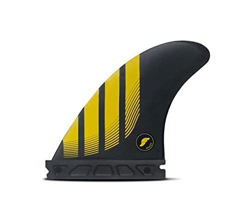 Futures Fins P4 Alpha Thruster Fin Set, Carbon/Yellow, Small