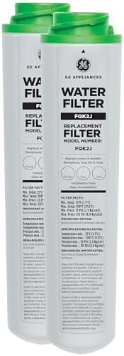 GE Under Sink Water Filter Replacement, Dual Flow, Reduces Sediment, Rust & Other Impurities from Water, Fits GXK255TBN Under Sink Filtration System, Replace Every 6 Months, FQK2J, 2 Filters