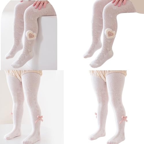 Tights, Child Bowknot Mesh Stockings for School Uniform Hollowed Leggings for Little Girls NonSlip Princess Socks2