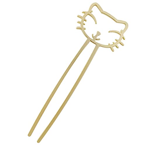 DEARMAMY horquilla palo de pelo accesorios para niñas chicas pasadores para niñas pinzas para el cabello de las niñas forma peine de metal accesorios para el cabello alfiler aleación Dorado