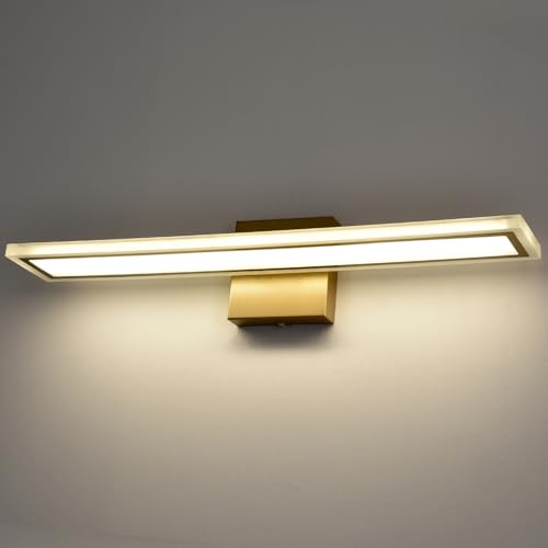 Image of Moose Gold Bathroom Light Fixture Led Vanity Light Brass Wall Sconce 4000k
