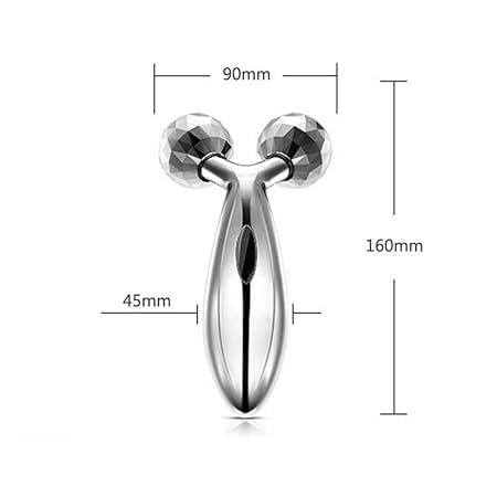 HEXAHOME 3D Manual Powered Face Body Roller Massager, 3D Roller Face Massager Y-Shape Face Lift Tool Firming Beauty Massage Body Face Massager - Silver -pack of -1 3 31epUcDJovL