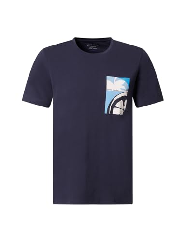 Pierre Cardin Herren T-Shirt Rundhals T-Shirt RH | Männer Logo Tshirt | Print Tee | Modern Fit | Navy Blazer 2102 6323 | XL