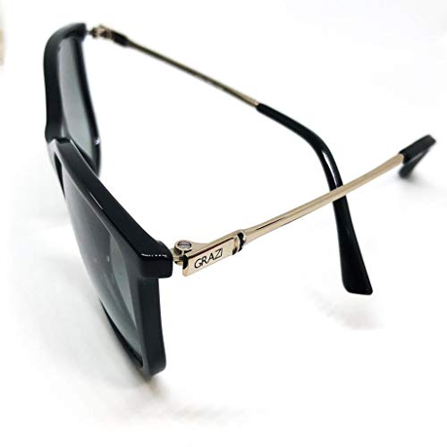 Óculos de Sol Grazi Massafera GZ4020 F742 Preto Lente Cinza Degradê Tam 55