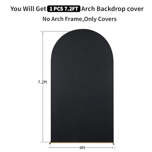 Housse d'arche noire stretch sans pli pour dissimuler la structure métallique de 2,2 m