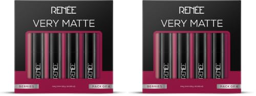 Image of RENEE Very Matte Pack of 8 Matte Lipsticks - Berries, Intense Color Pay Off, Full Coverage, Long Lasting & Weightless, Easy Glide Formula With Velvety Finish, Suitable for All Occasion & Gifting