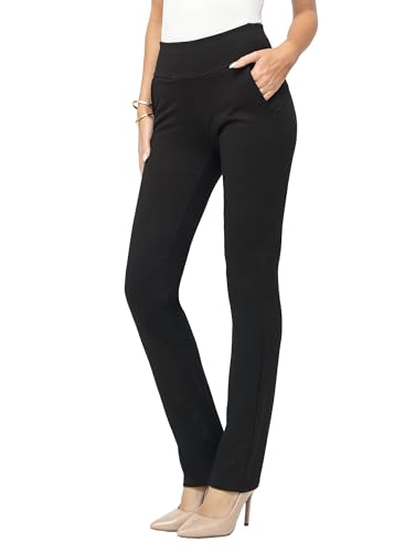 Conceited DP-STRAIGHT-BLACK-L Dress Pants Women - Stretchy - Tummy Control - All Day Comfort Wear To Work cover