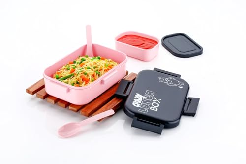 Image of Lunch Box for Kids, Adults |Tiffin Box with 2 Compartment, Spoon and Fork | Leakproof 100% Food Grade