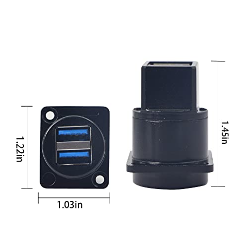 Conector USB 3.0 Panel D Doble Puerto 2X Femenino miniatura 5
