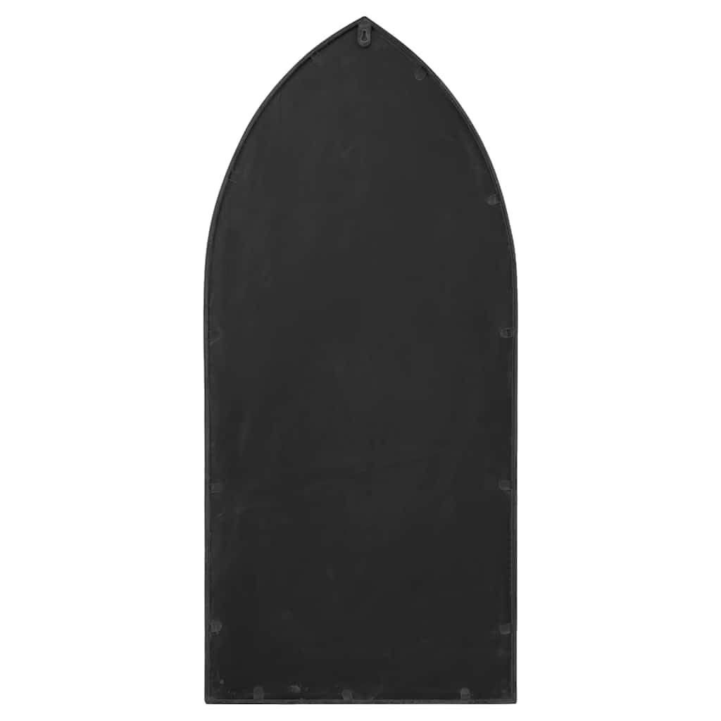 Mangloder Espejo de jardín negro 70 x 30 cm hierro con efecto oxidado, espejo de pared exterior de hierro y vidrio, agujero preperforado para fijación, para iluminación decorativa de jardín
