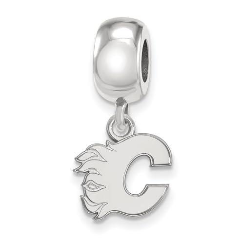 Calgary Flames Bead Charm Extra Small (3/8 Inch) Dangle (Sterling Silver)