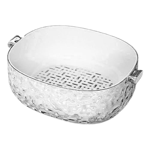 kivrimlarv Cesta de lavado de verduras – Colador multifuncional de doble capa, cuenco colador de verduras | para mezclar limpieza, preparación de cocina, hogar, picnic, ensalada, bayas, fresas